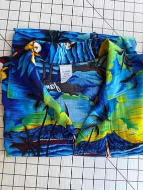 Vintage Jamaica Hawaiian Shirt 2XL Negril Dunns River Falls Tropical Scenic Camp